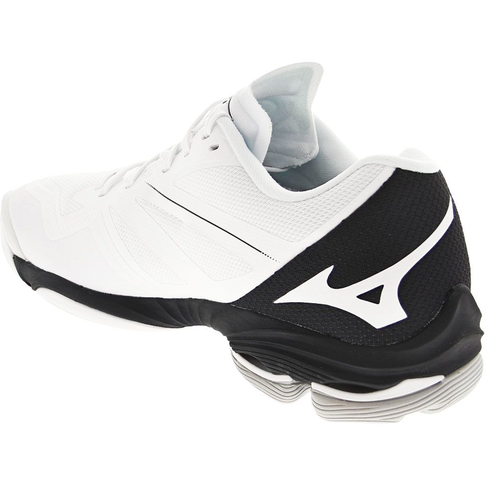 Mizuno Wave Lightning Z6 Womens Volleyball Shoes White Black Back View