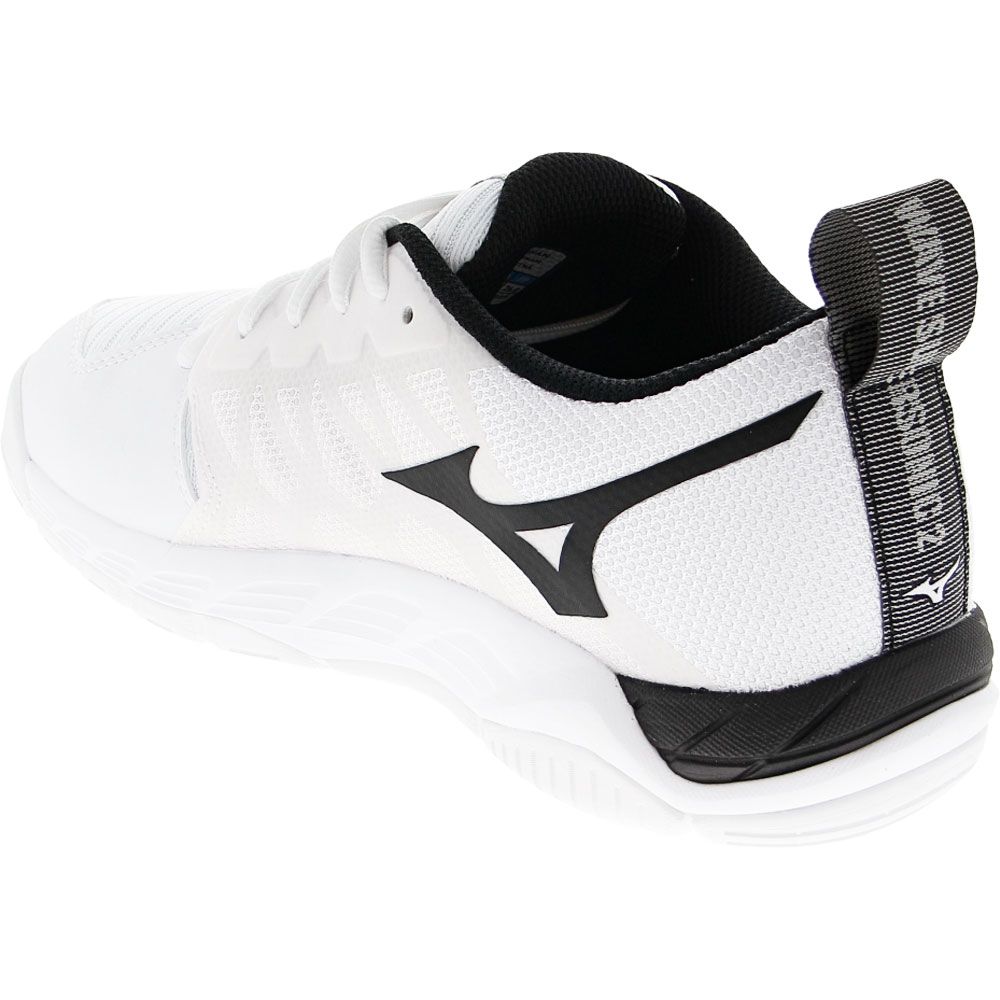 Mizuno Wave Supersonic 2 Volleyball Shoes - Womens White Black Back View