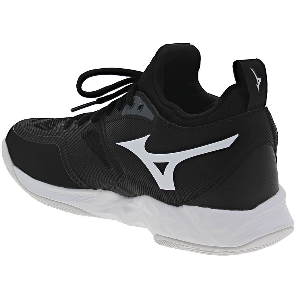 Mizuno Dimension Volleyball Shoes - Womens Black White Back View