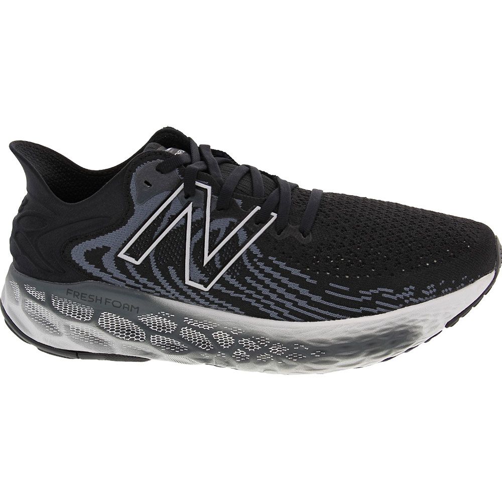 New Balance M 1080 11 B Running Shoes - Mens Black White Side View