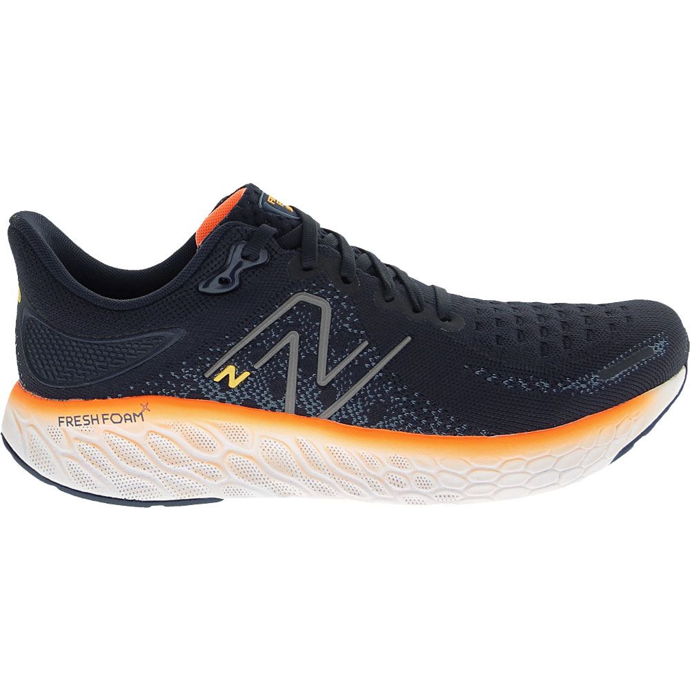 New Balance Fresh Foam X 1080 v12 Mens Running Shoes Navy Eclipse Vibrant Orange Side View