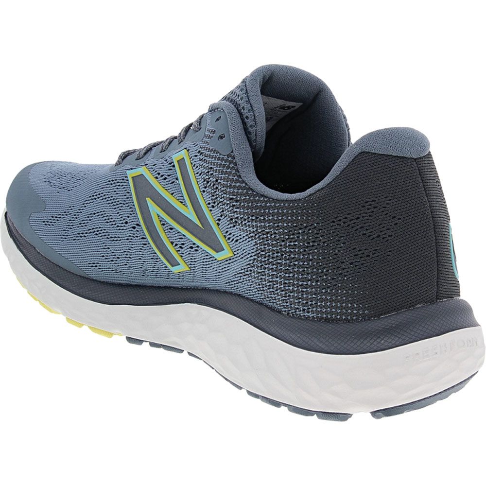 New Balance Freshfoam 680 7 Running Shoes - Mens Ocean Grey Blue Back View