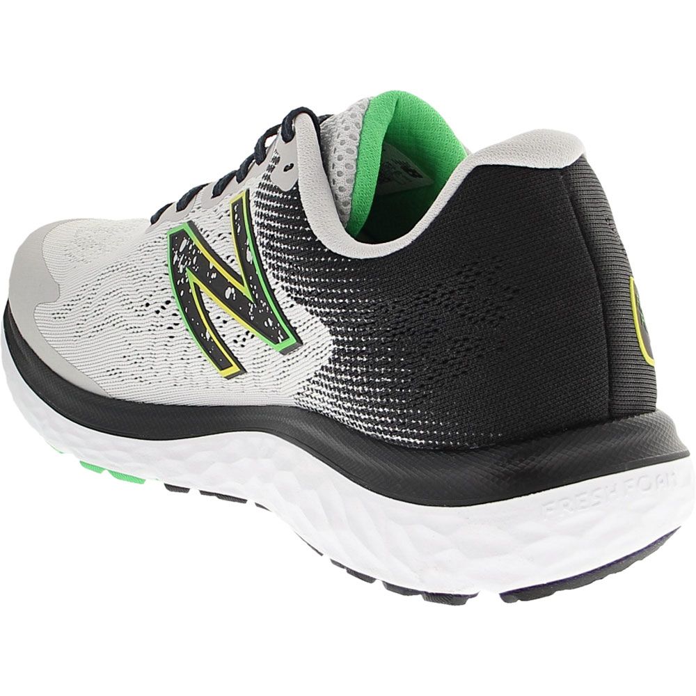 New Balance Freshfoam 680 7 Running Shoes - Mens Grey Black Back View