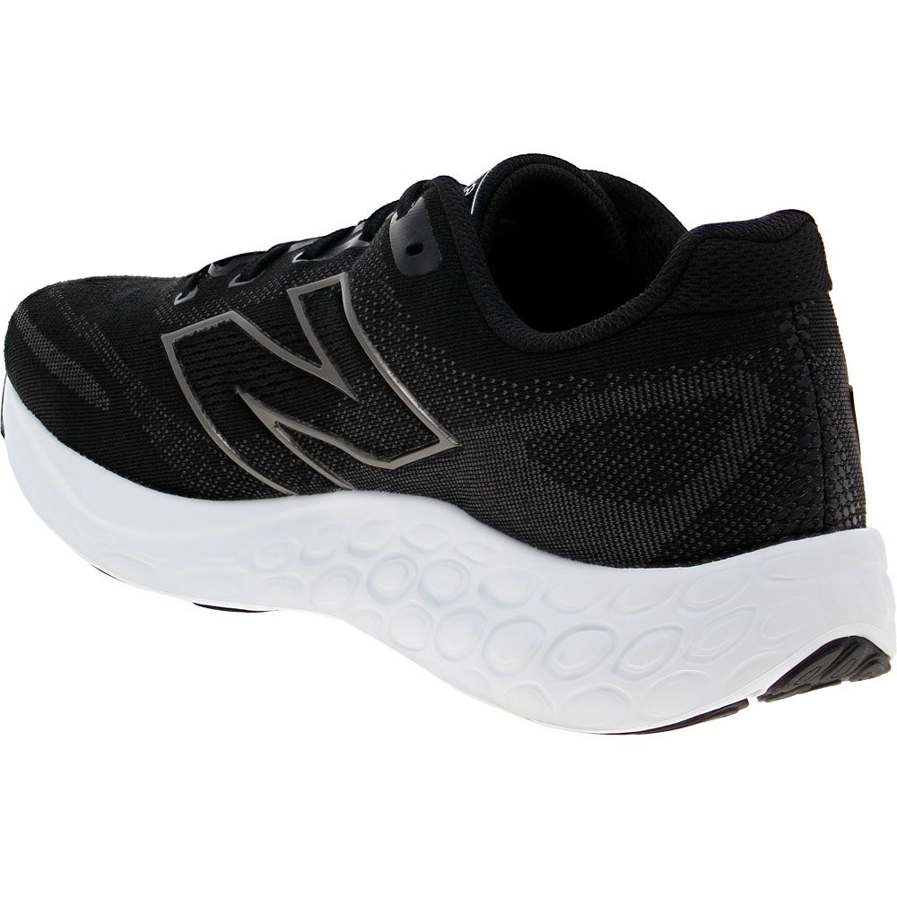 New Balance Freshfoam 680 8 Running Shoes - Mens Black White Back View