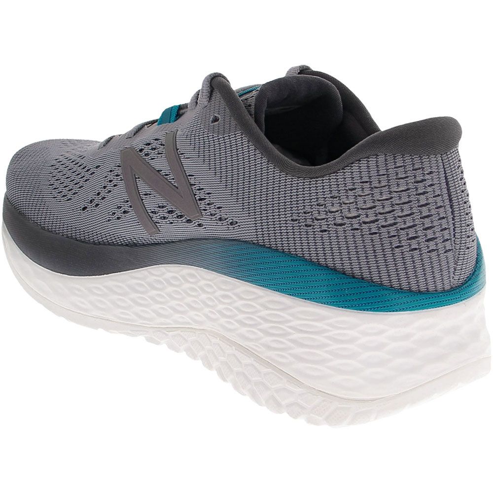 New Balance Fresh Foam More Running Shoes - Mens Gunmetal Lead Ozone Blue Back View