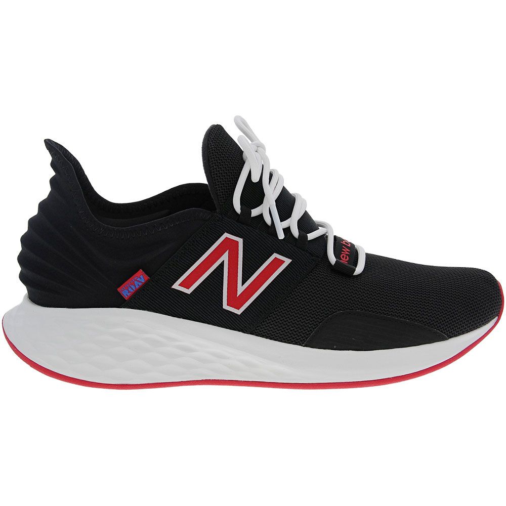 New Balance Freshfoam Roav 1 Running Shoes - Mens Black Red Side View