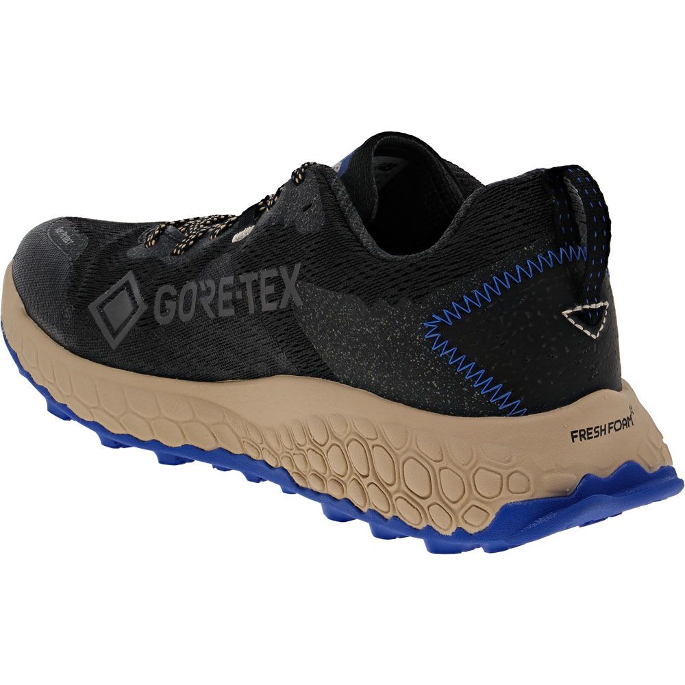 New Balance Fresh Foam X Hierro v7 GTX Trail Mens Running Shoes Black Blue Back View