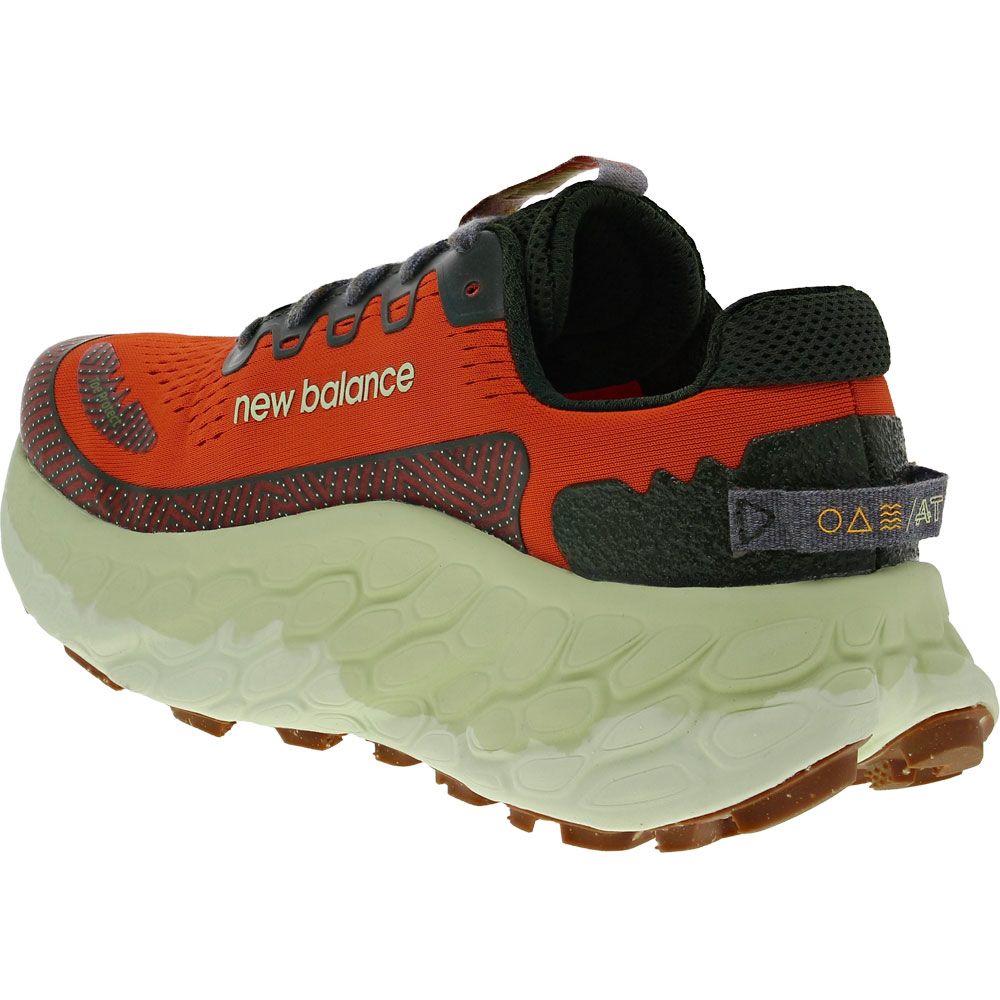 New Balance Freshfoam More Tr3 Trail Running Shoes - Mens Cayenne Kombu Back View