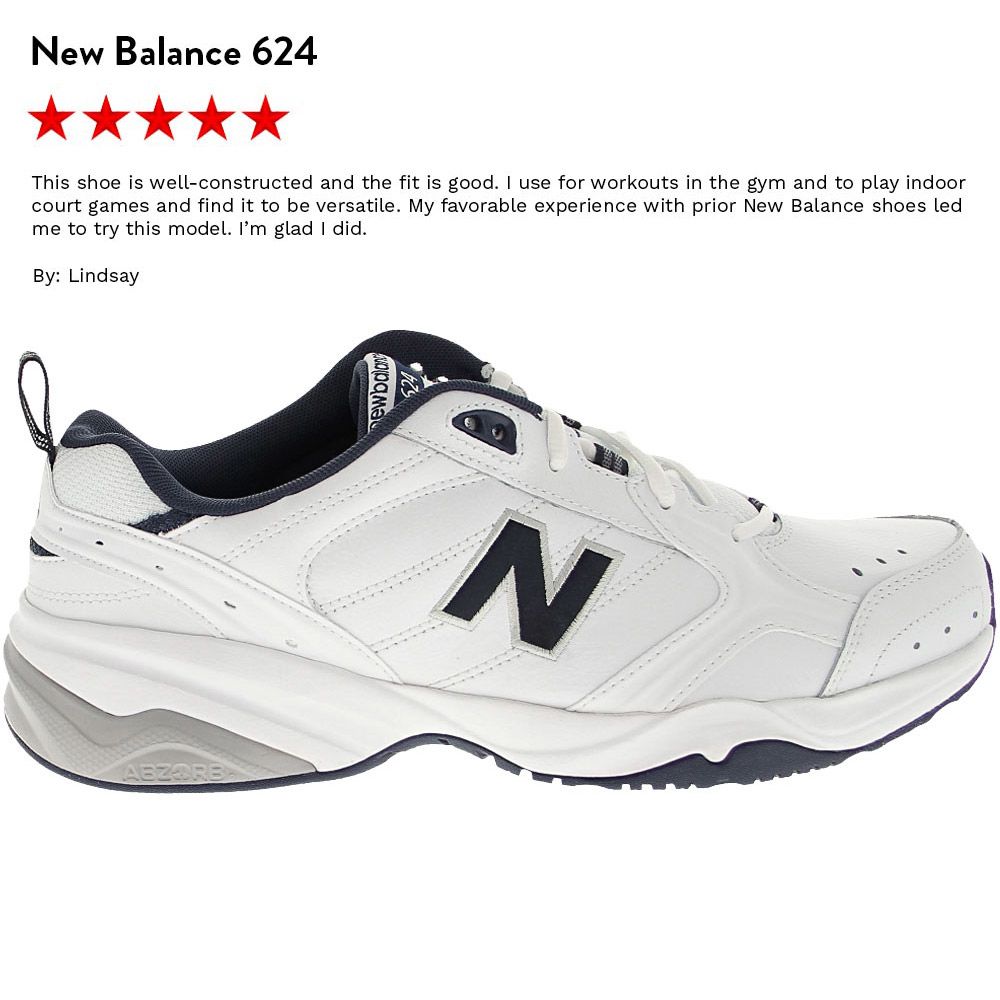 New Balance Mx 624 Wn2 Training Shoes - Mens White Navy