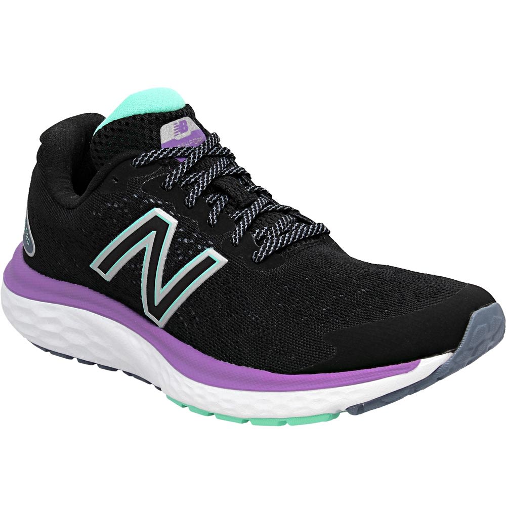 New Balance W 680 7 Gp Running Shoes - Womens Black Aqua Purple