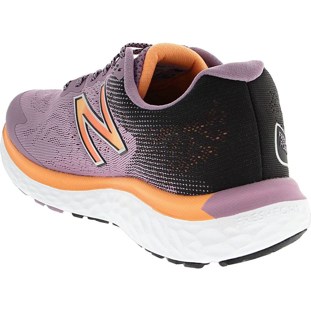 New Balance Freshfoam 680 7 Running Shoes - Womens Purple Black Orange Back View