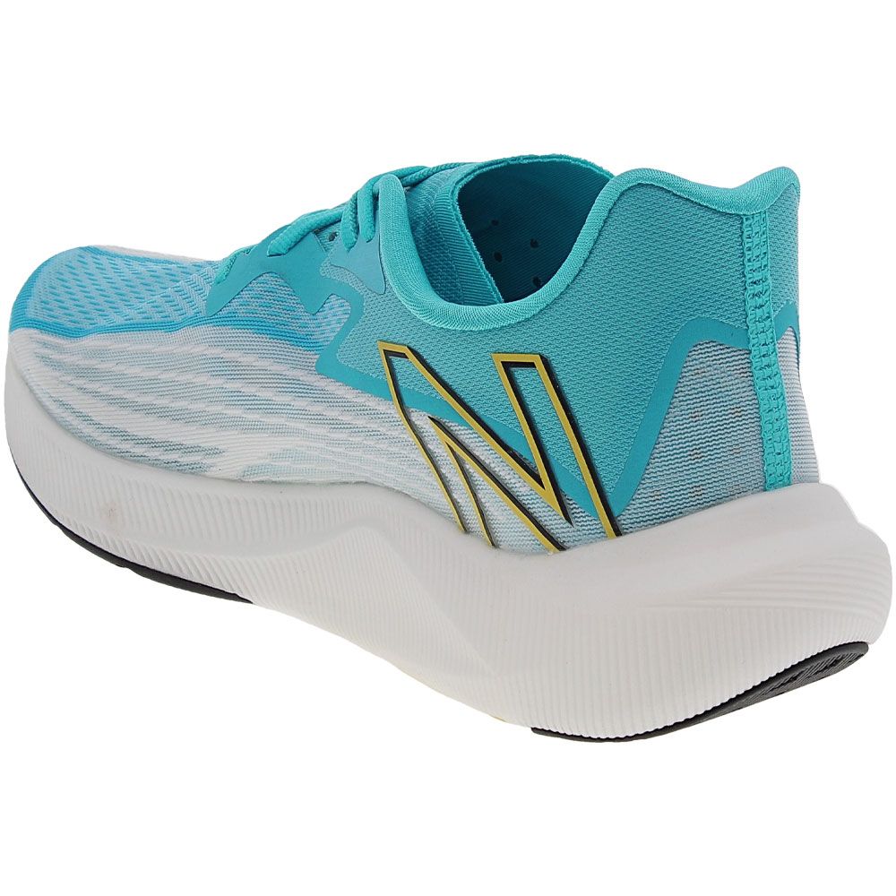 New Balance Fuelcell Rebel 2 Womens Running Shoes White Blue Back View