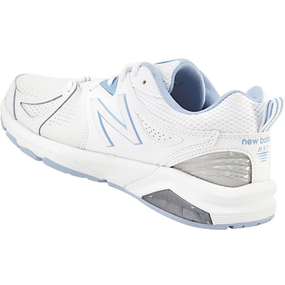 New Balance Wx 857 Wb2 Training Shoes - Womens White Blue Back View