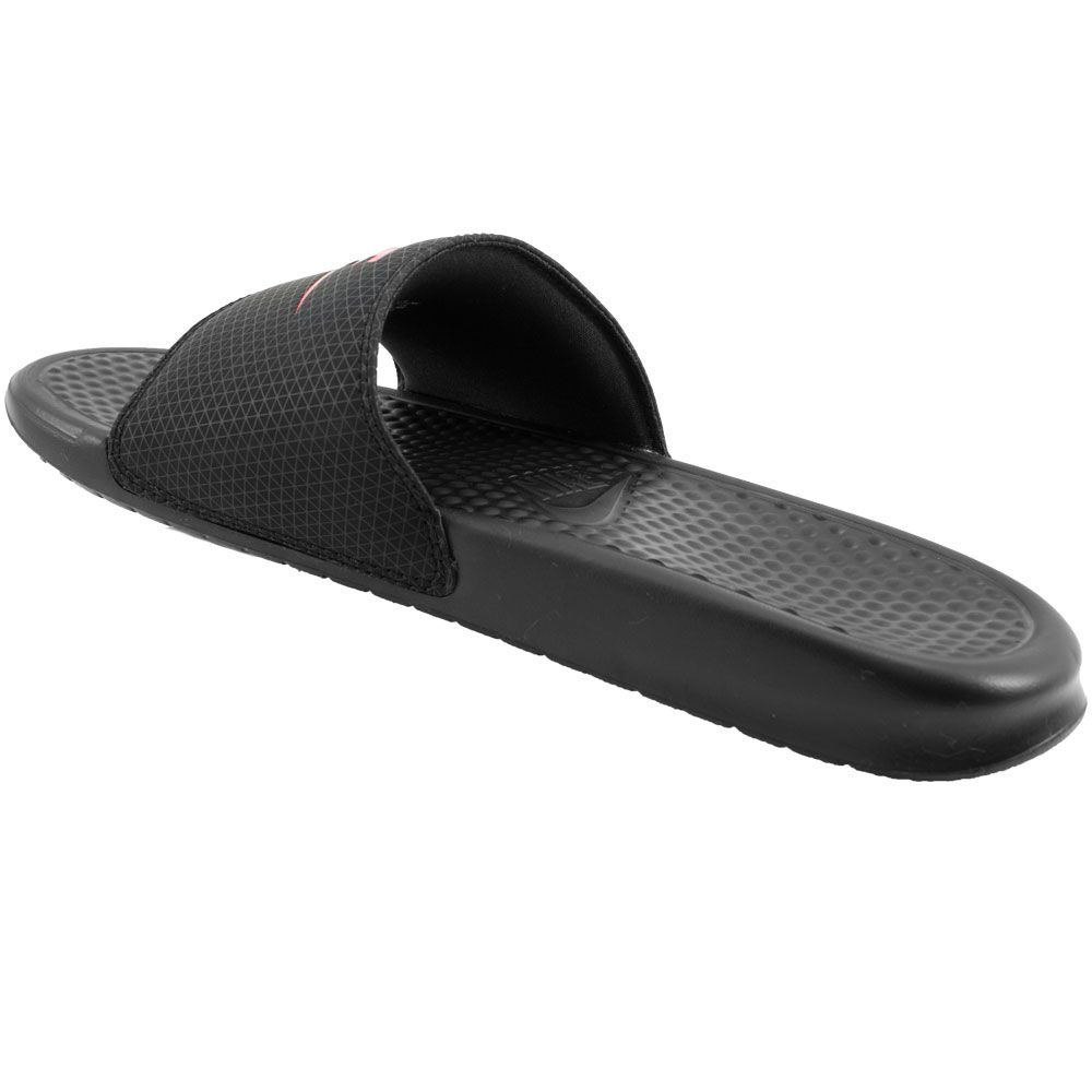 Nike Benassi Jdi Slide Sandals - Mens Black Challenge Red Back View