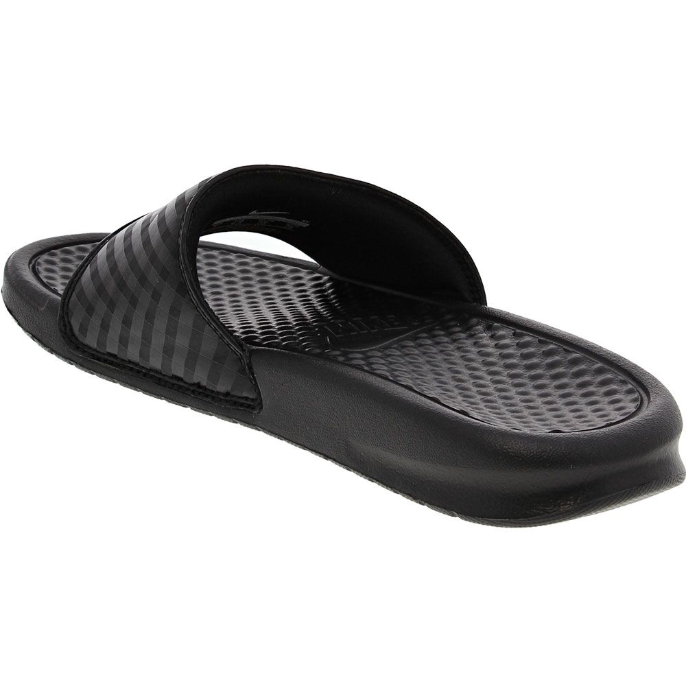 Nike Benassi JDI Slide Sandals - Womens Black White Diamond Back View