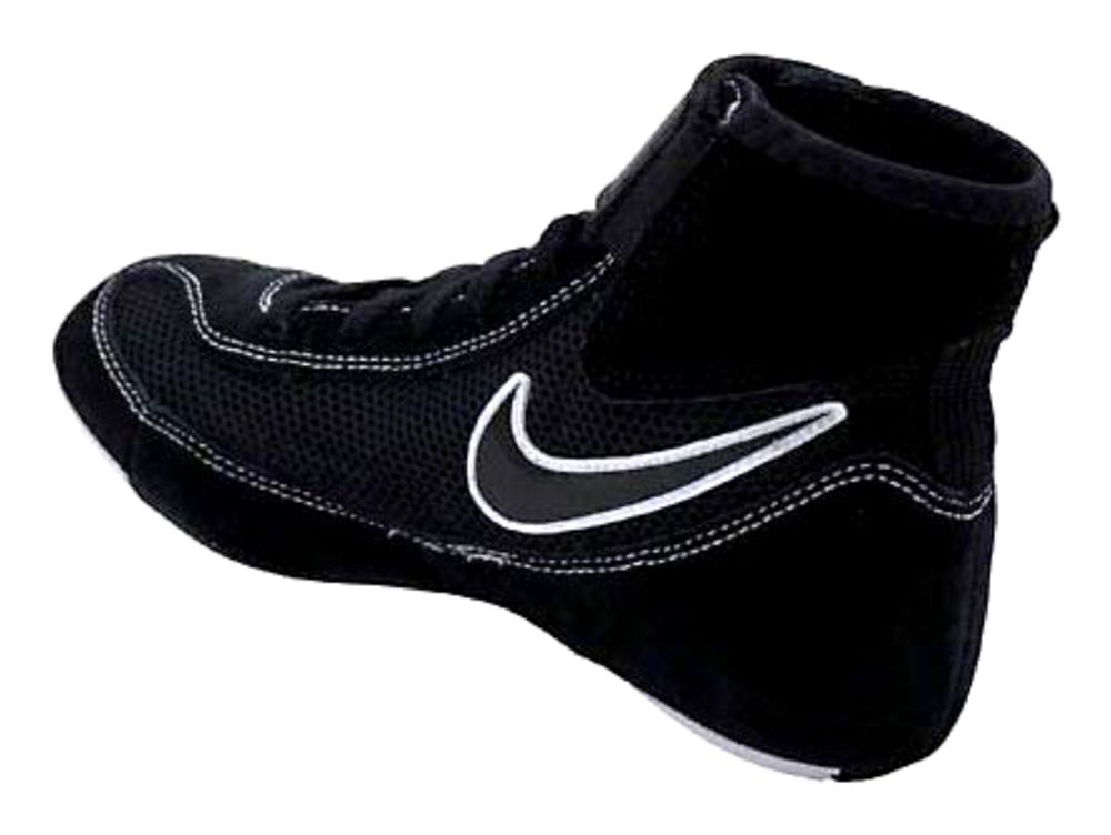 Nike Speedsweep VII Wrestling Shoes - Boys Black White Back View
