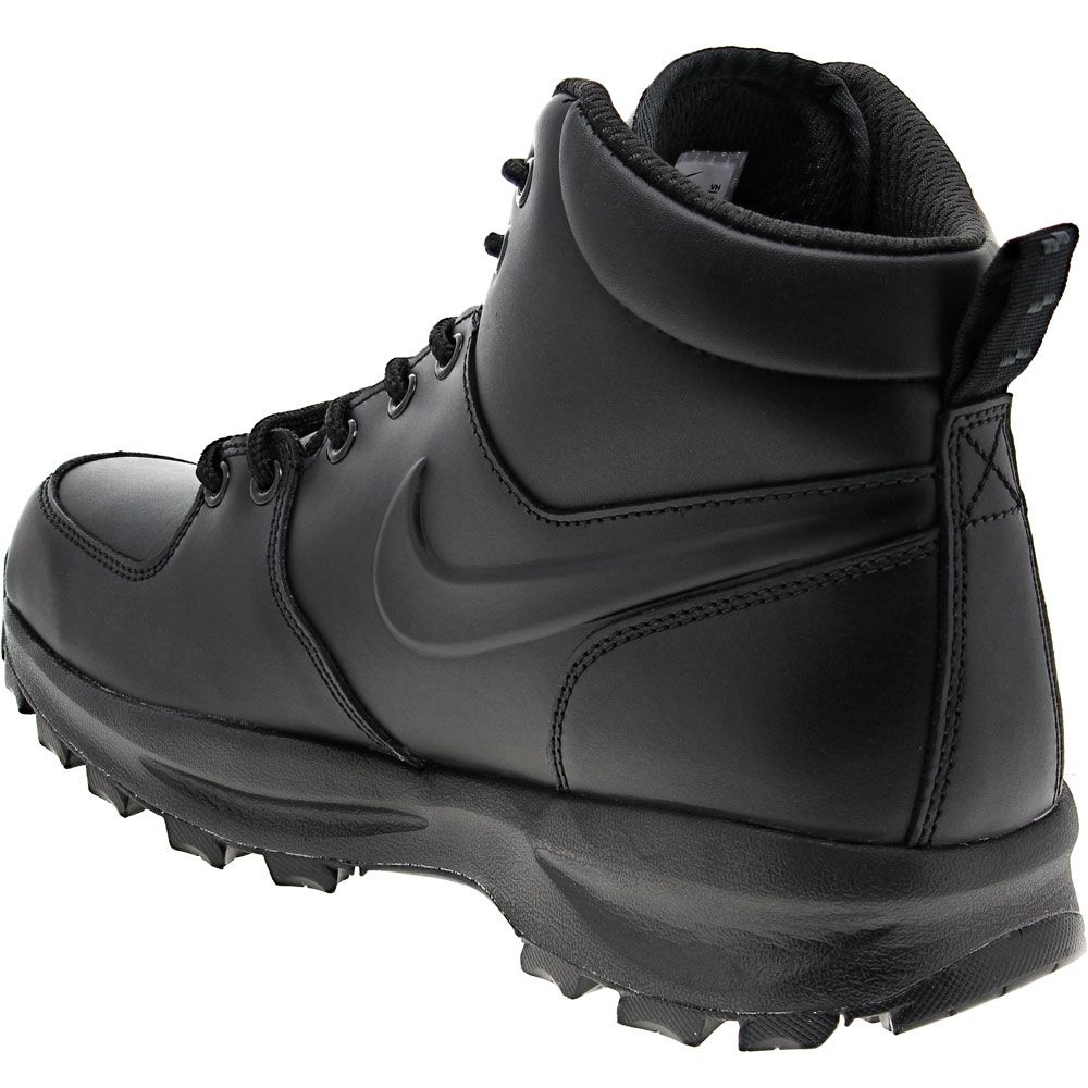 Nike Manoa Leather Hiking Boots - Mens Black Black Black Back View