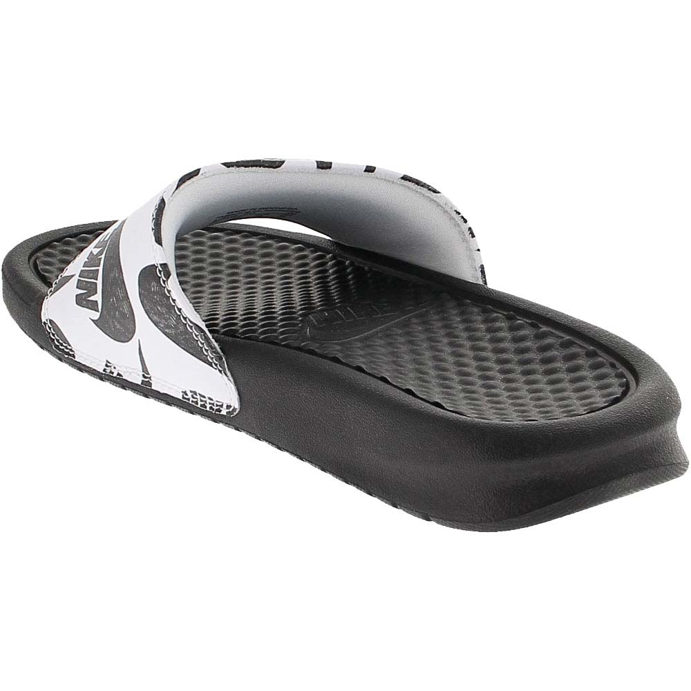 Nike Benassi Just Do It Slide Sandals - Womens Black Black White Back View