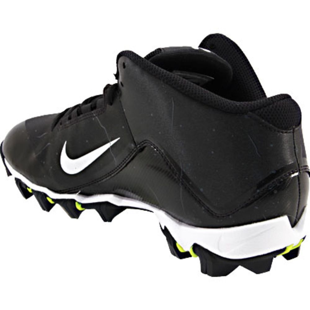 Nike Alpha Shark 3/4 Cut Football Cleats - Mens Black White Anthracite Back View