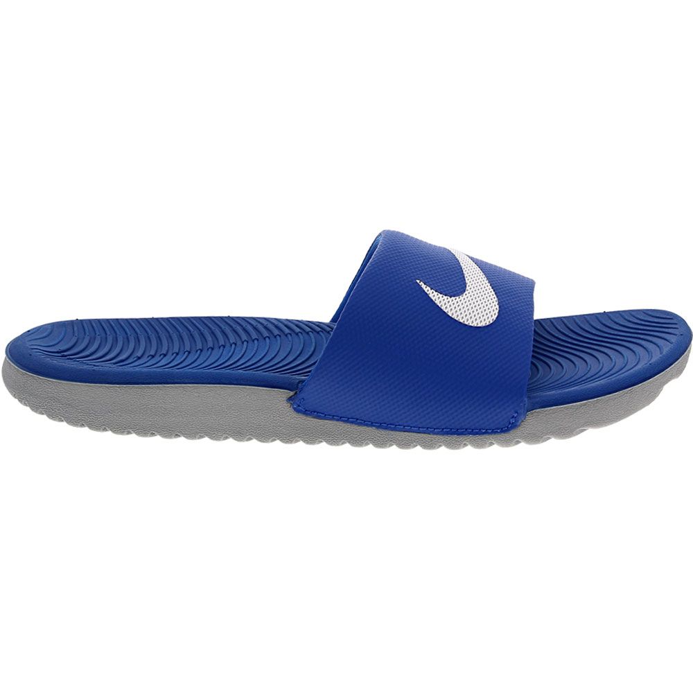 Nike Kawa Slide Kids Sandals Hyper Cobalt White Side View
