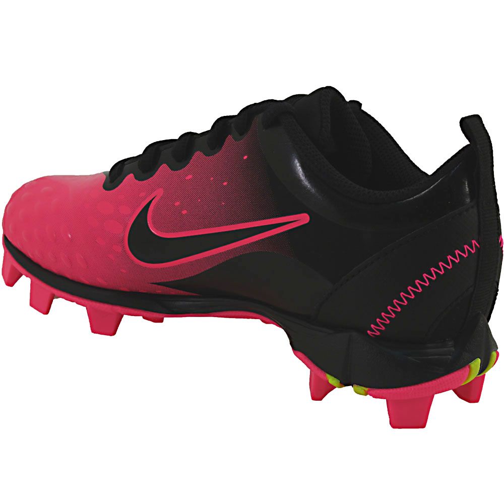 Nike Hyperdiamond 2 Keystone Softball Cleats - Girls Black Pink Blast Vivid Pink Back View
