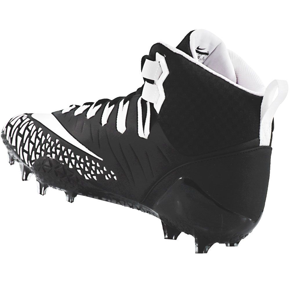 Nike Force Savage Pro Football Cleats - Mens Black White Back View