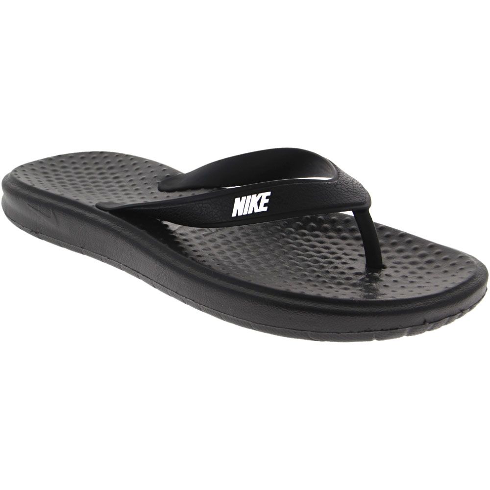 Nike Solay Thong Flip Flops - Mens Black White Black