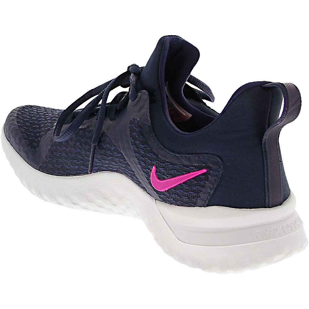 Nike Renew Rival Running Shoes - Womens Obsidian Pink Blast Back View