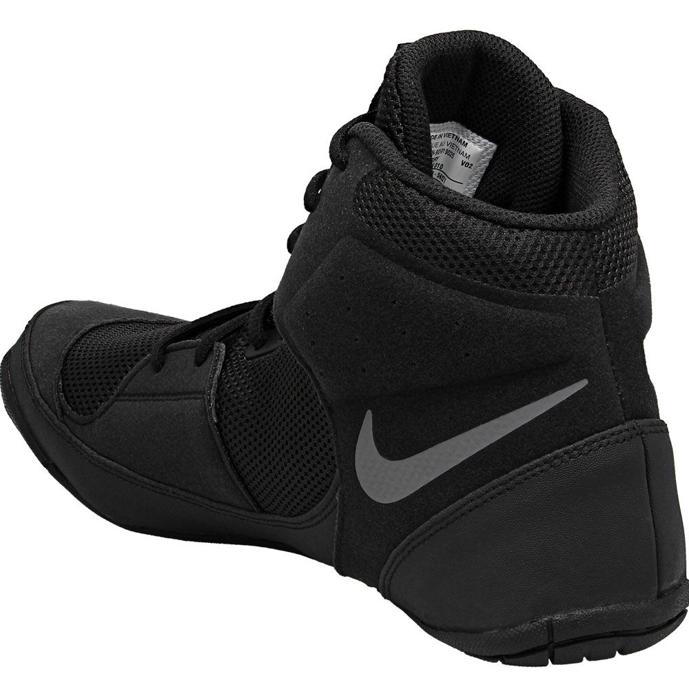 Nike Fury Mens Wrestling Shoes Black Dark Grey Back View