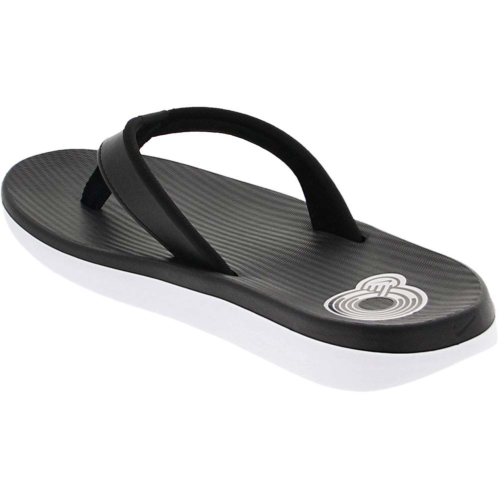 Nike Bella Kai Slide Sandals - Womens Black Metallic Silver White Back View