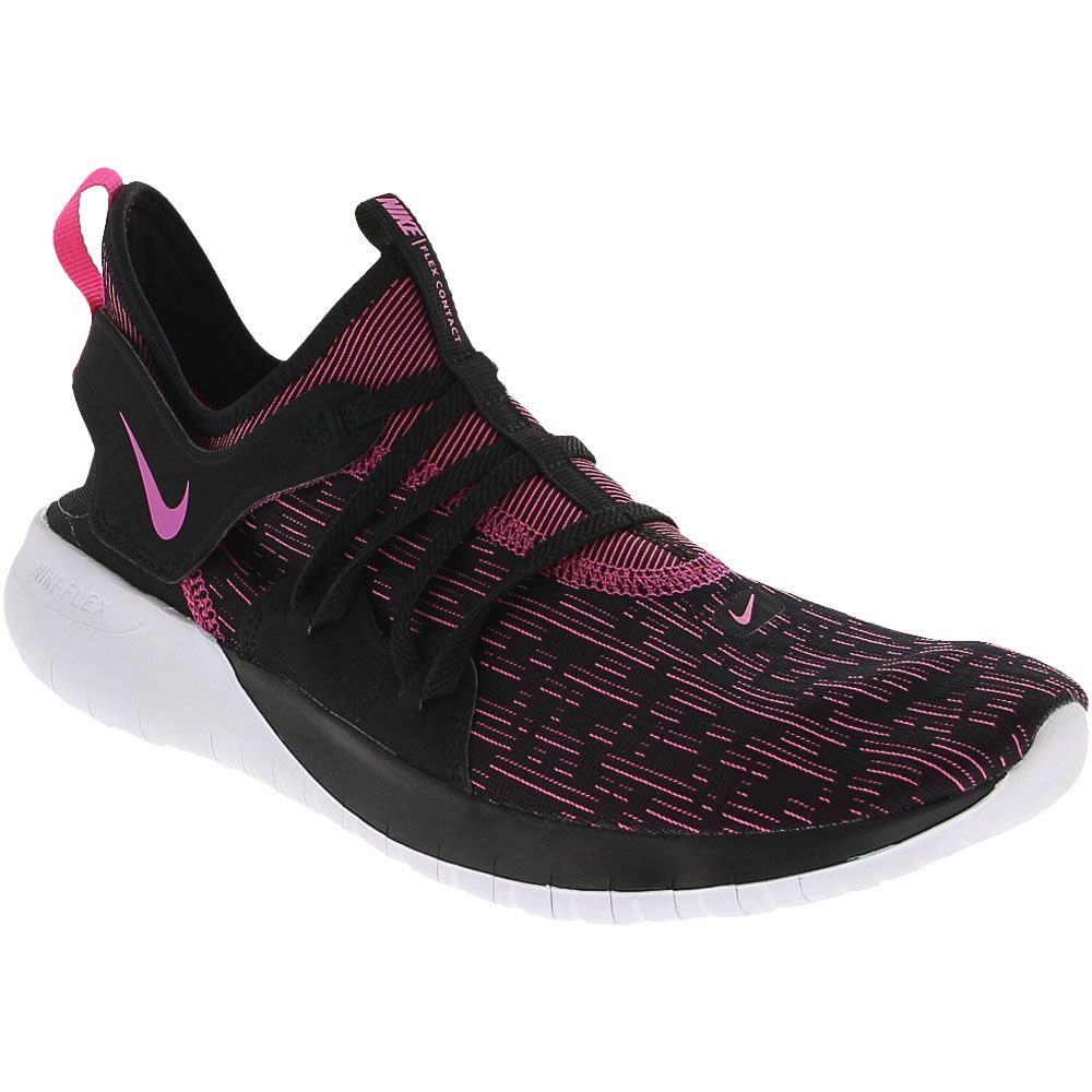 Nike Flex Contact 3 Running Shoes - Womens Black Laser Fuchsia White