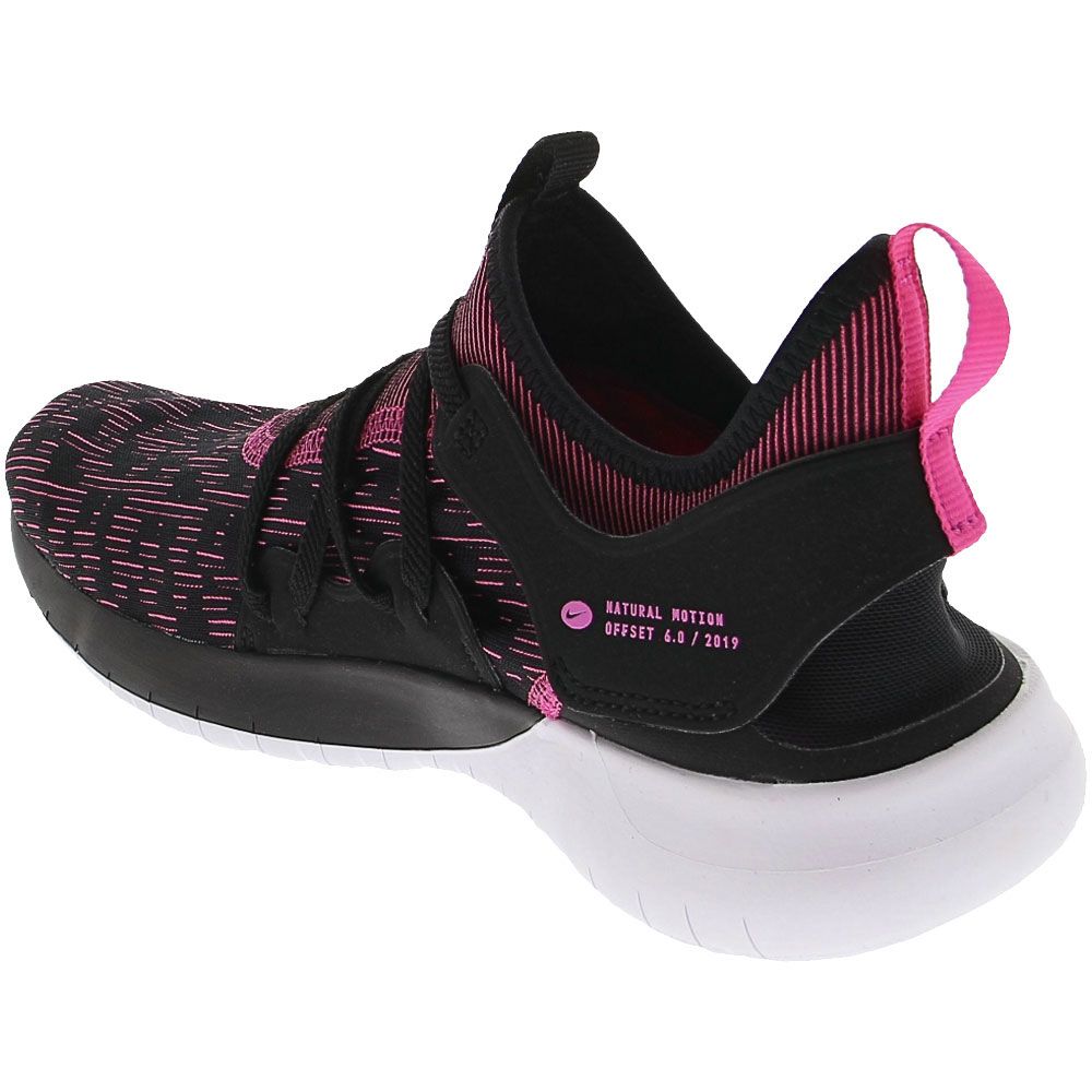 Nike Flex Contact 3 Running Shoes - Womens Black Laser Fuchsia White Back View