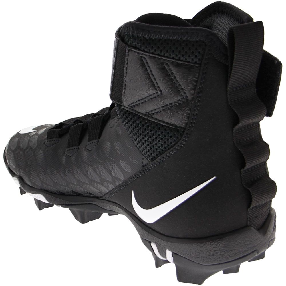 Nike Force Savage Shark 2 Football Cleats - Mens Black White Anthracite Back View