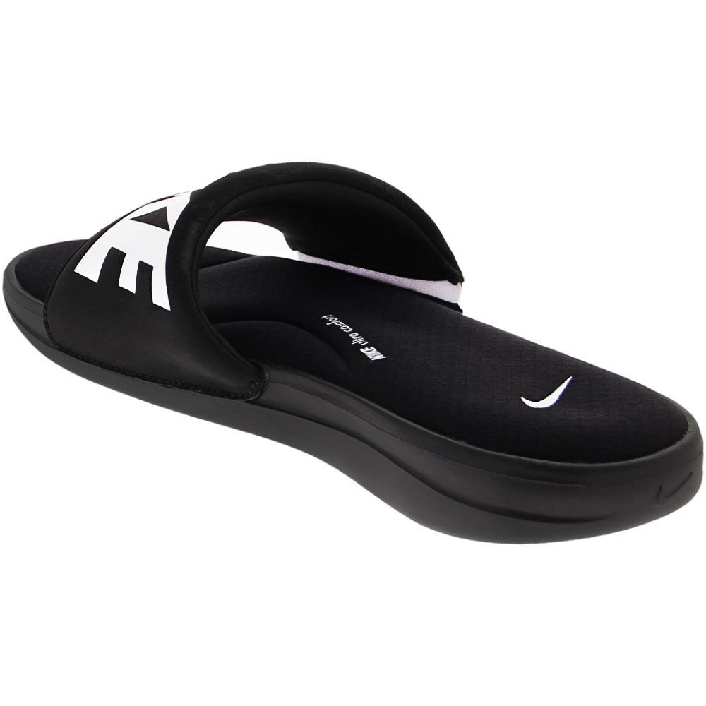 Nike Ultra Comfort 3 Slide Sandals - Mens Black White Black Back View