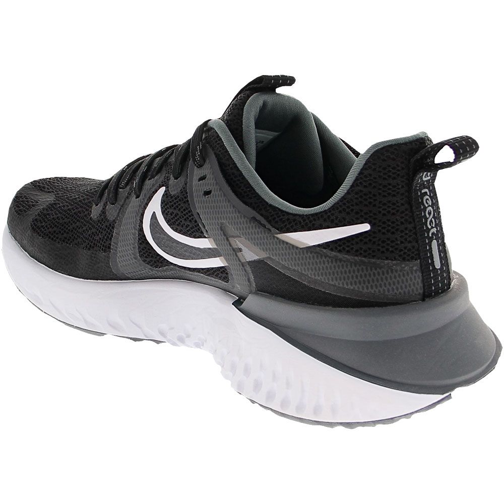 Nike Legend React 2 Running Shoes - Womens Black Black White Back View