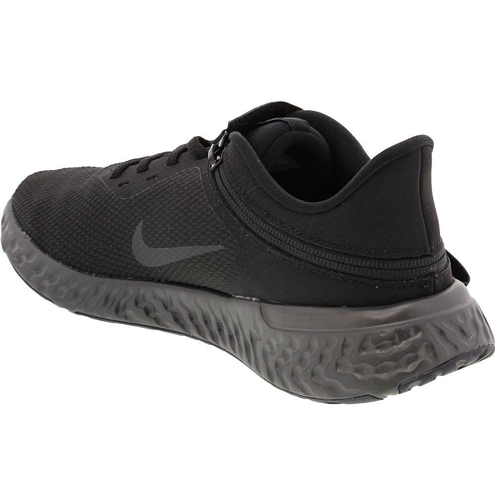 Nike Revolution 5 Flyease Running Shoes - Mens Black Anthracite Back View