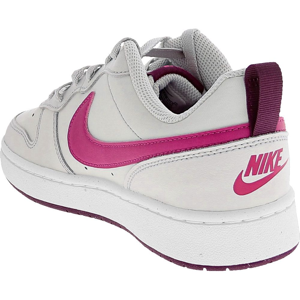 Nike Court Borough Low 2 Basketball - Boys | Girls White Platinum Pink Back View