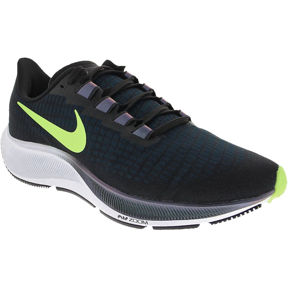 Nike Air Zoom Pegasus 37 Running Shoes - Mens Black Lime Blast Valerian Blue