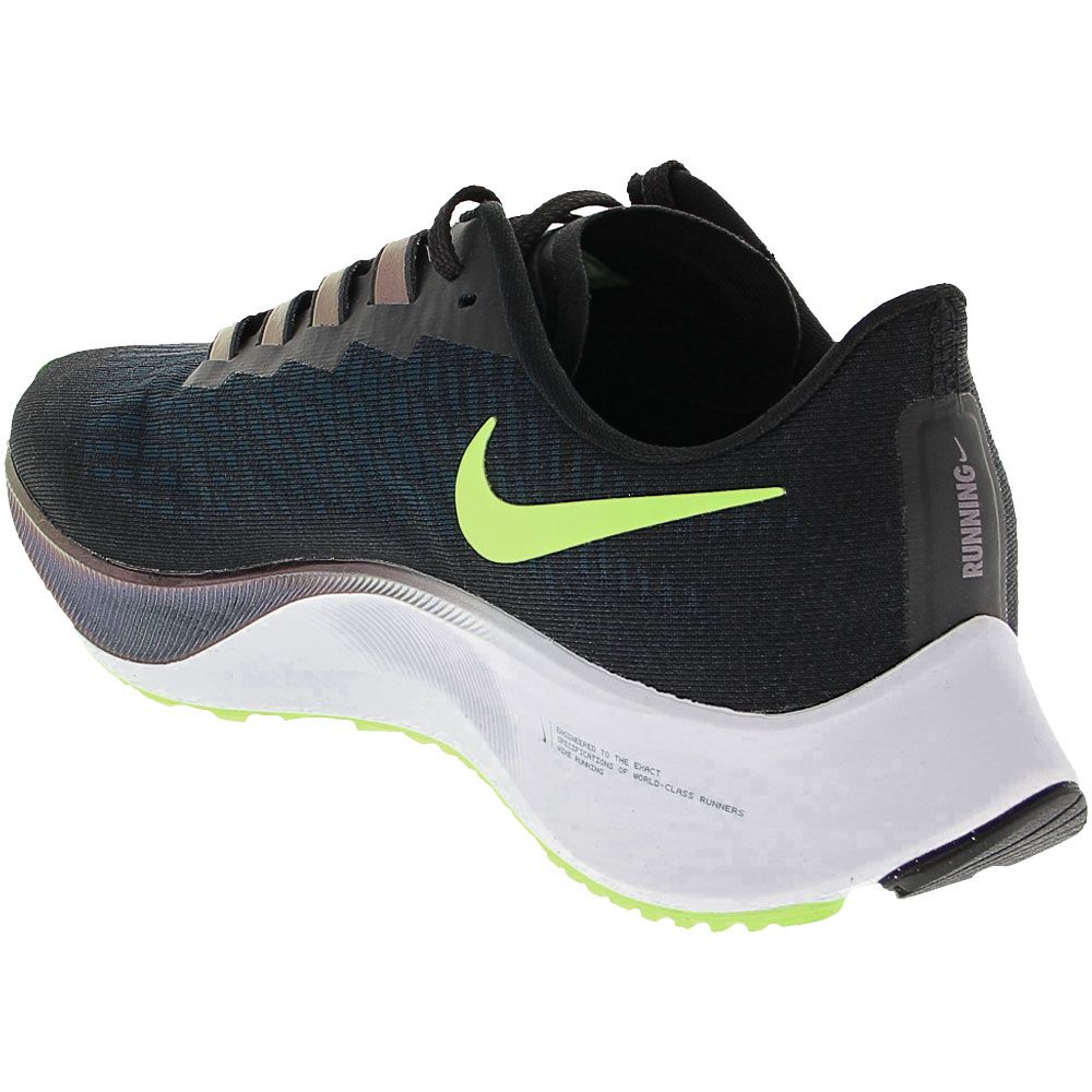 Nike Air Zoom Pegasus 37 Running Shoes - Mens Black Lime Blast Valerian Blue Back View