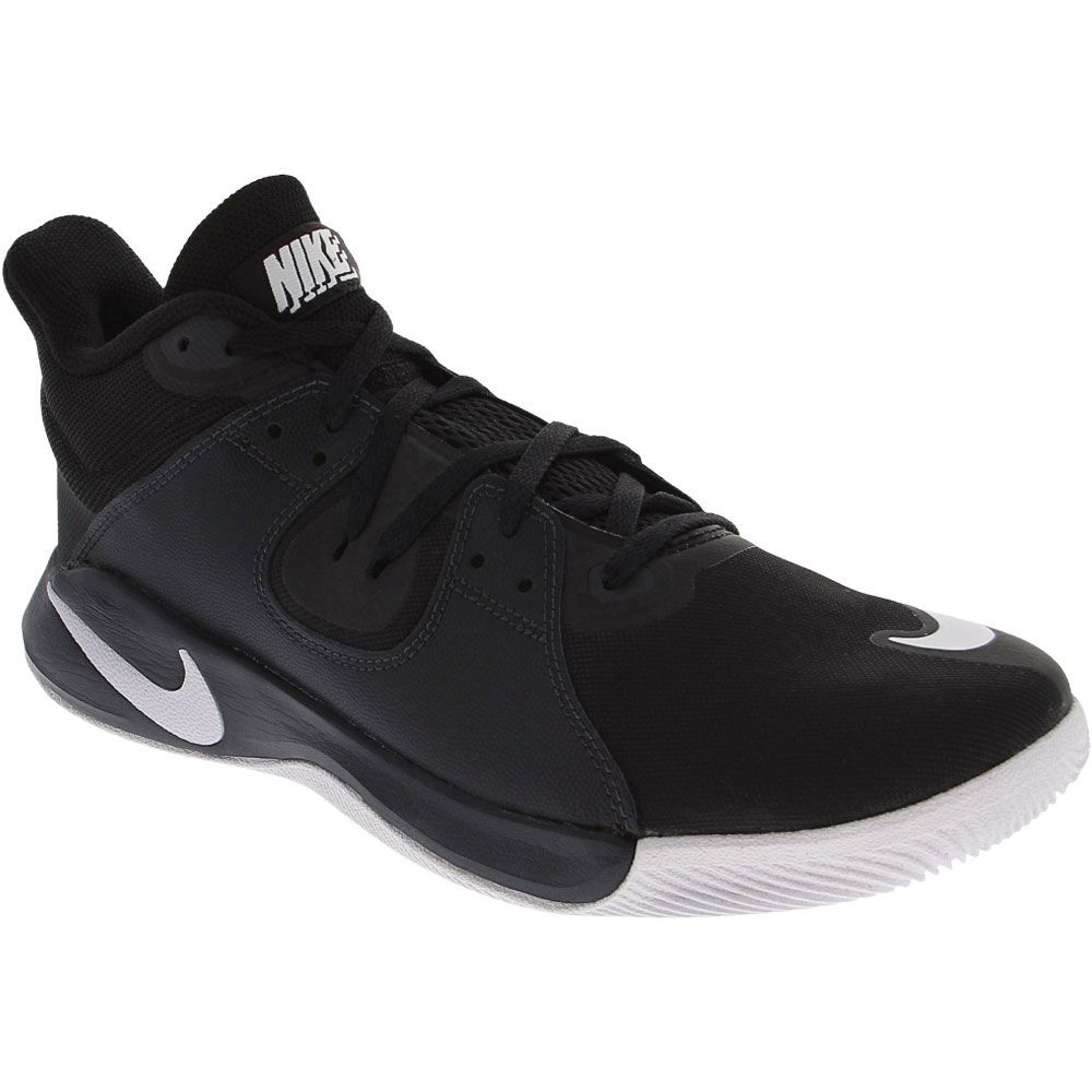 Nike Fly By Mid Basketball Shoes - Mens Black White Dark Smoke Grey