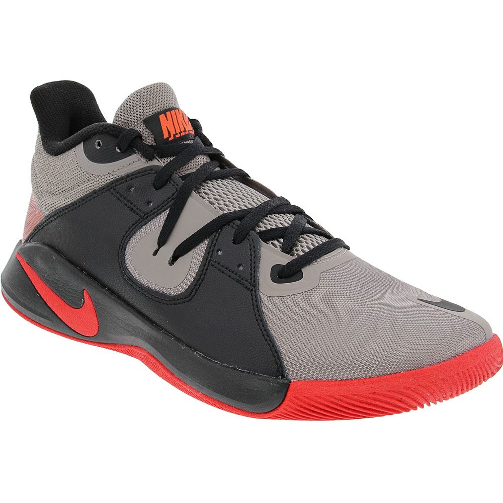 Nike Fly By Mid Basketball Shoes - Mens Enigma Stone Black Chili Red