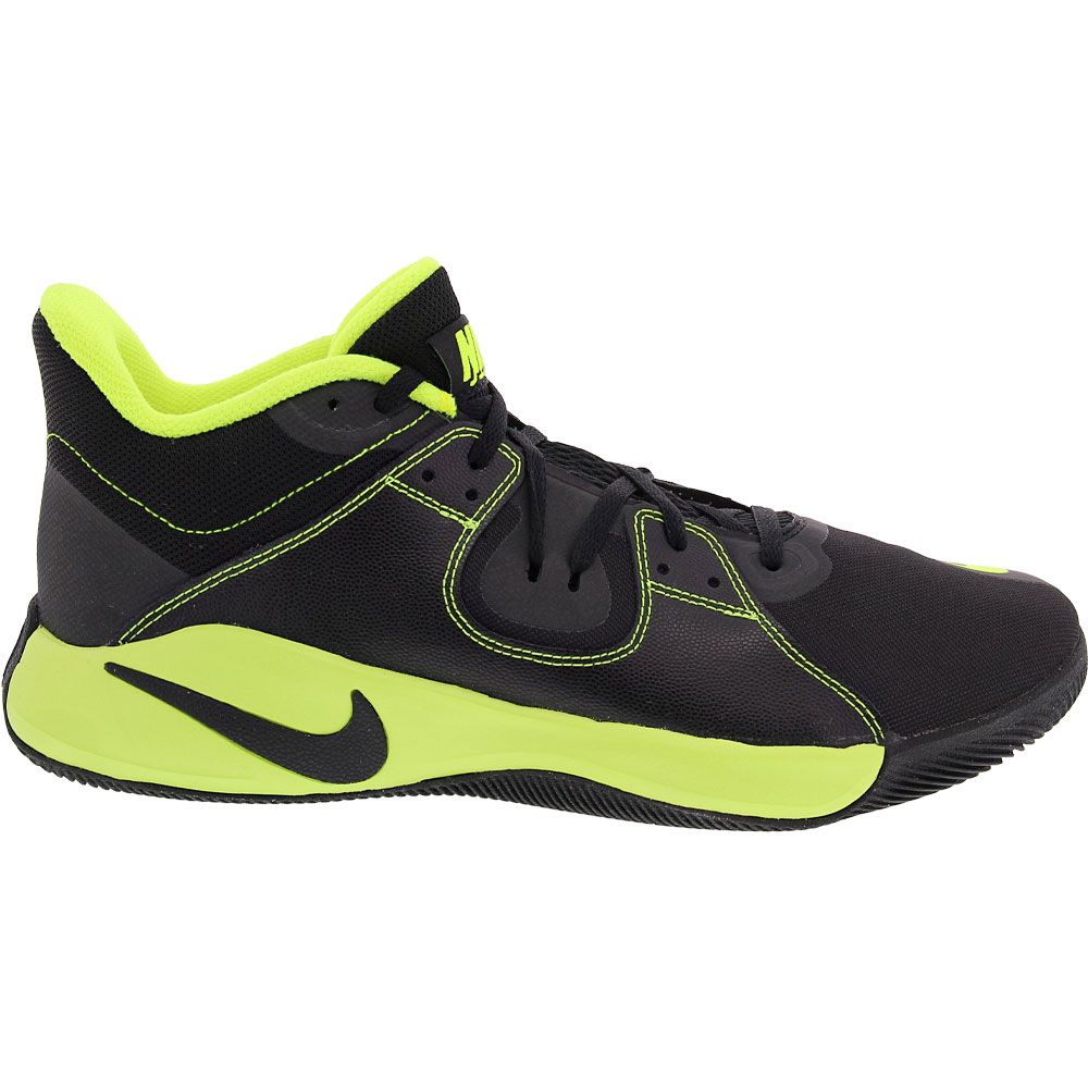 Nike Fly By Mid Basketball Shoes - Mens Black Volt Black