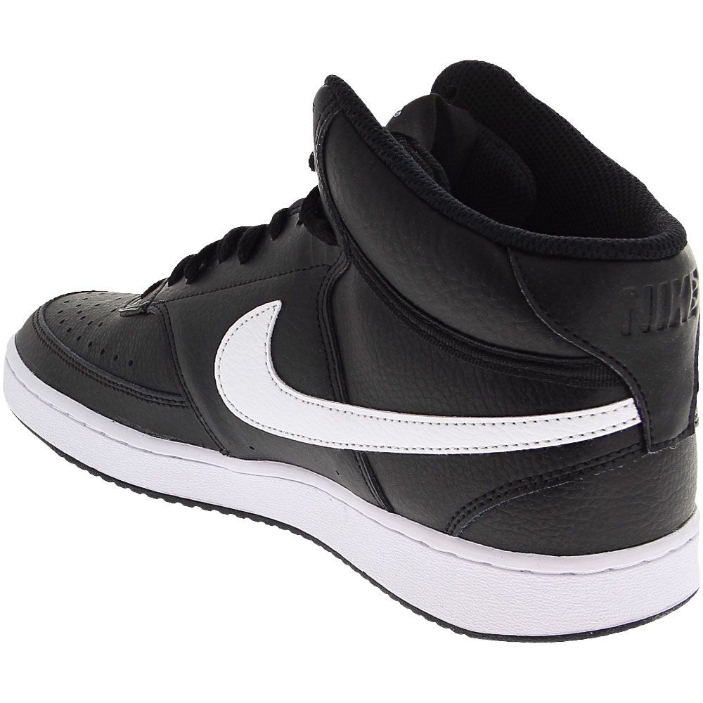 Nike Court Vision Mid Lifestyle Shoes - Mens Black White Back View