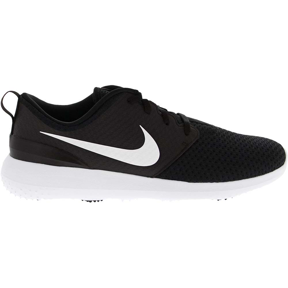 Nike Roshe G 2 Golf Shoes - Mens Black Metallic White White Side View