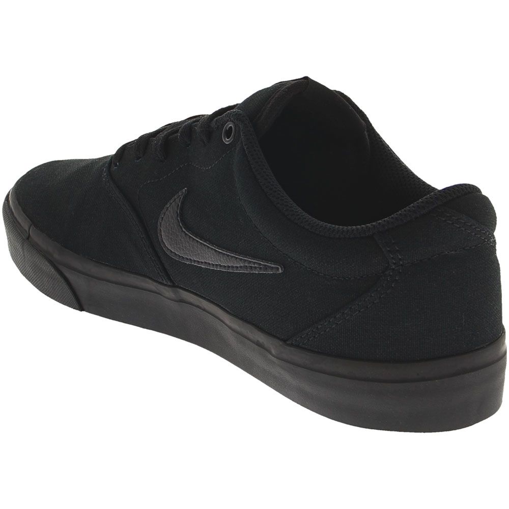 Nike Sb Charge Canvas Skate Shoes - Mens Black Black White Back View