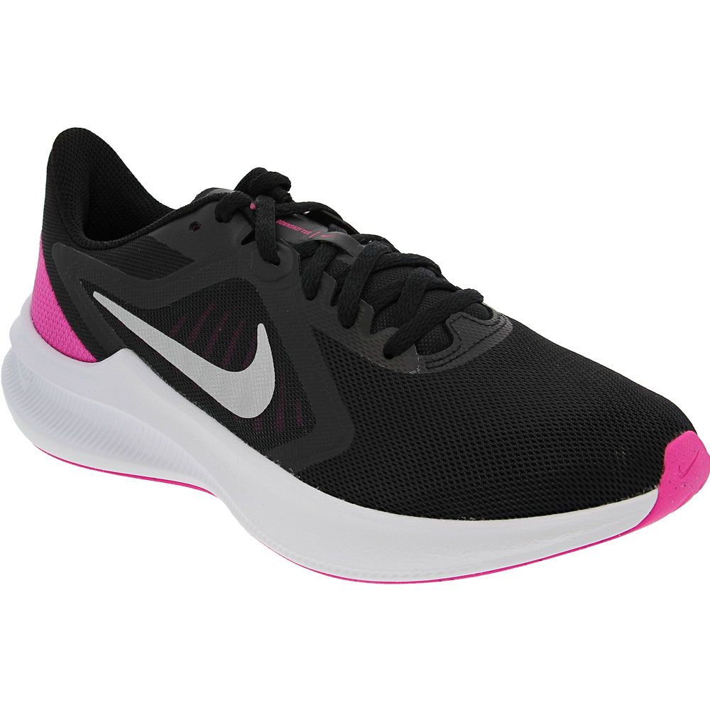 Nike Downshifter 10 Running Shoes - Womens Black Metallic Silver