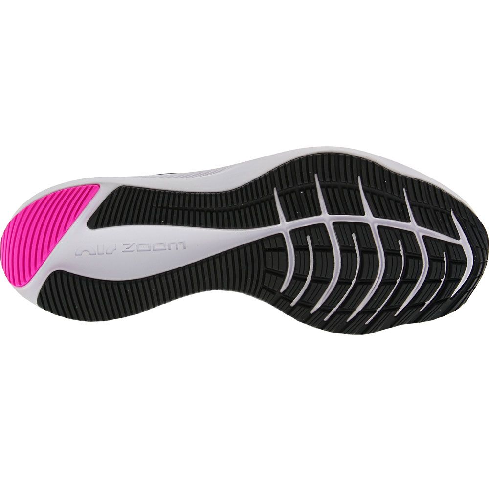 Nike Zoom Winflo 7 Running Shoes - Womens Black Grey Pink Sole View
