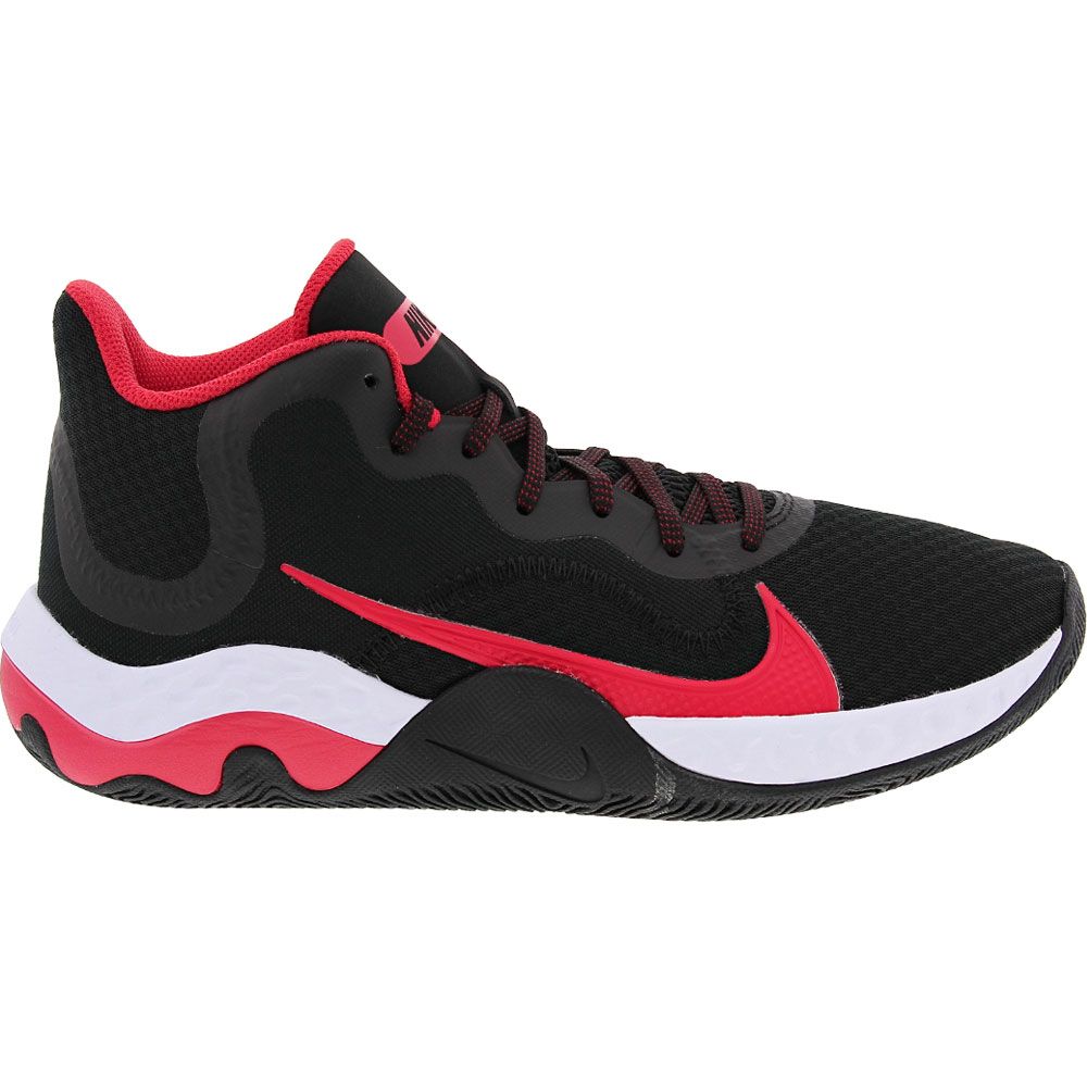 Nike Renew Elevate Basketball Shoes - Mens Black Red White Side View
