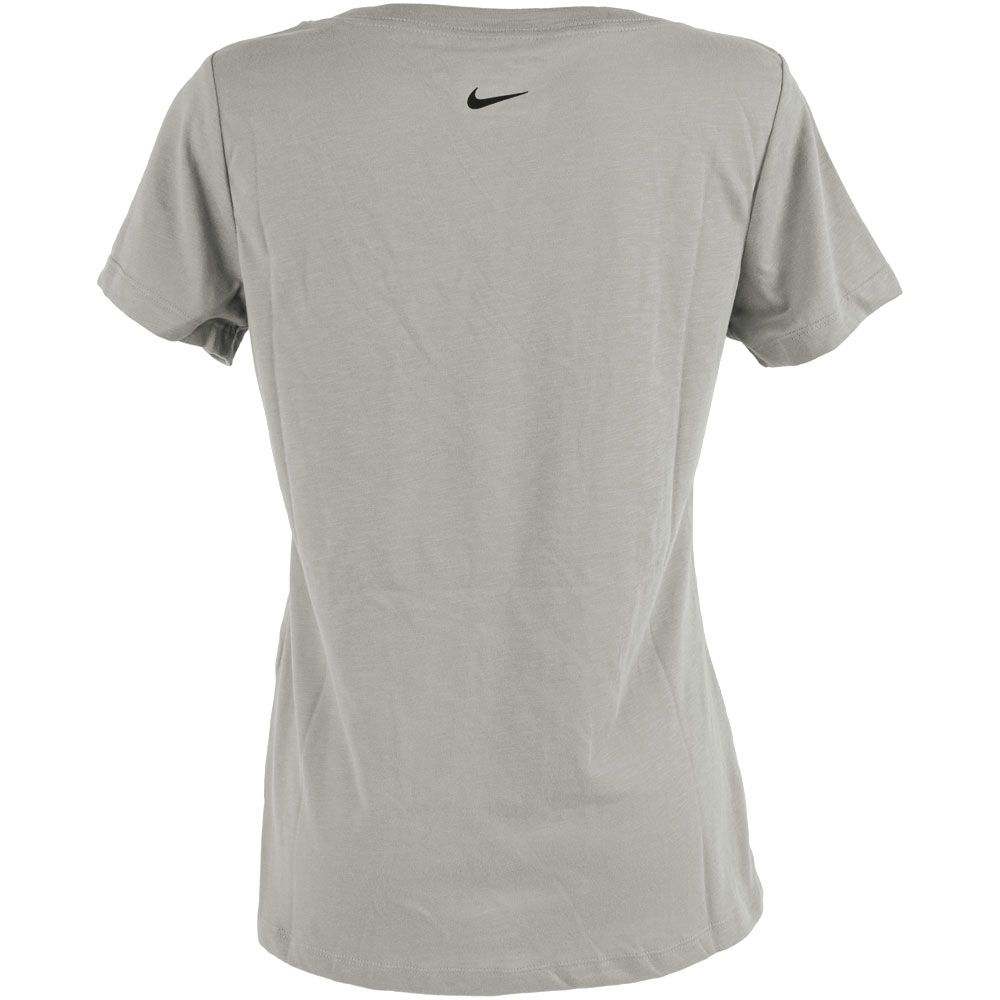 Nike DriFit Tee Scoop Logo Shirt - Womens Grey View 2