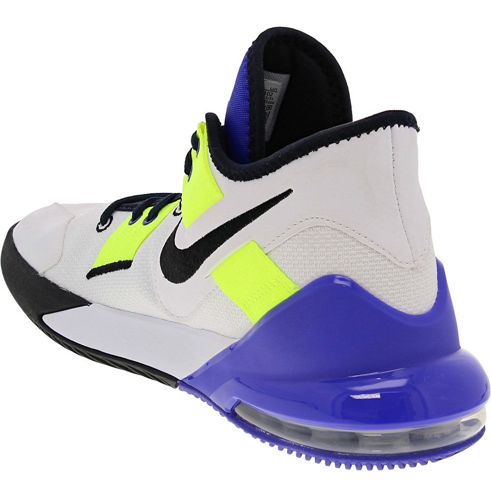 Nike Air Max Impact 2 Basketball Shoes - Mens White Black Indigo Volt Back View